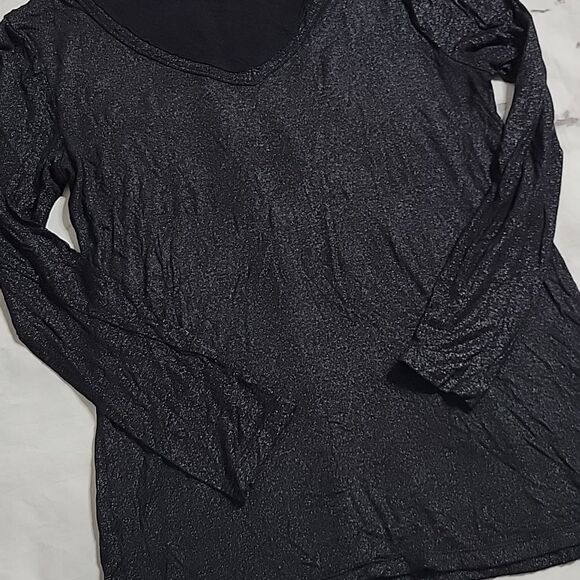 Rock & Republic Black Shimmer Long Sleeve Tee - Picture 3 of 5